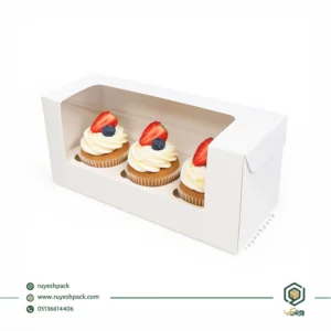 جعبه کاپ کیک 3 عددی ابعاد 31 در 11 در ارتفاع 10 سانتیمتر