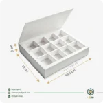 جعبه شکلات هاردباکس 12 عددی سفید