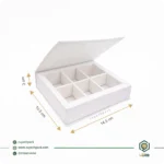 جعبه شکلات هاردباکس 6 عددی سفید